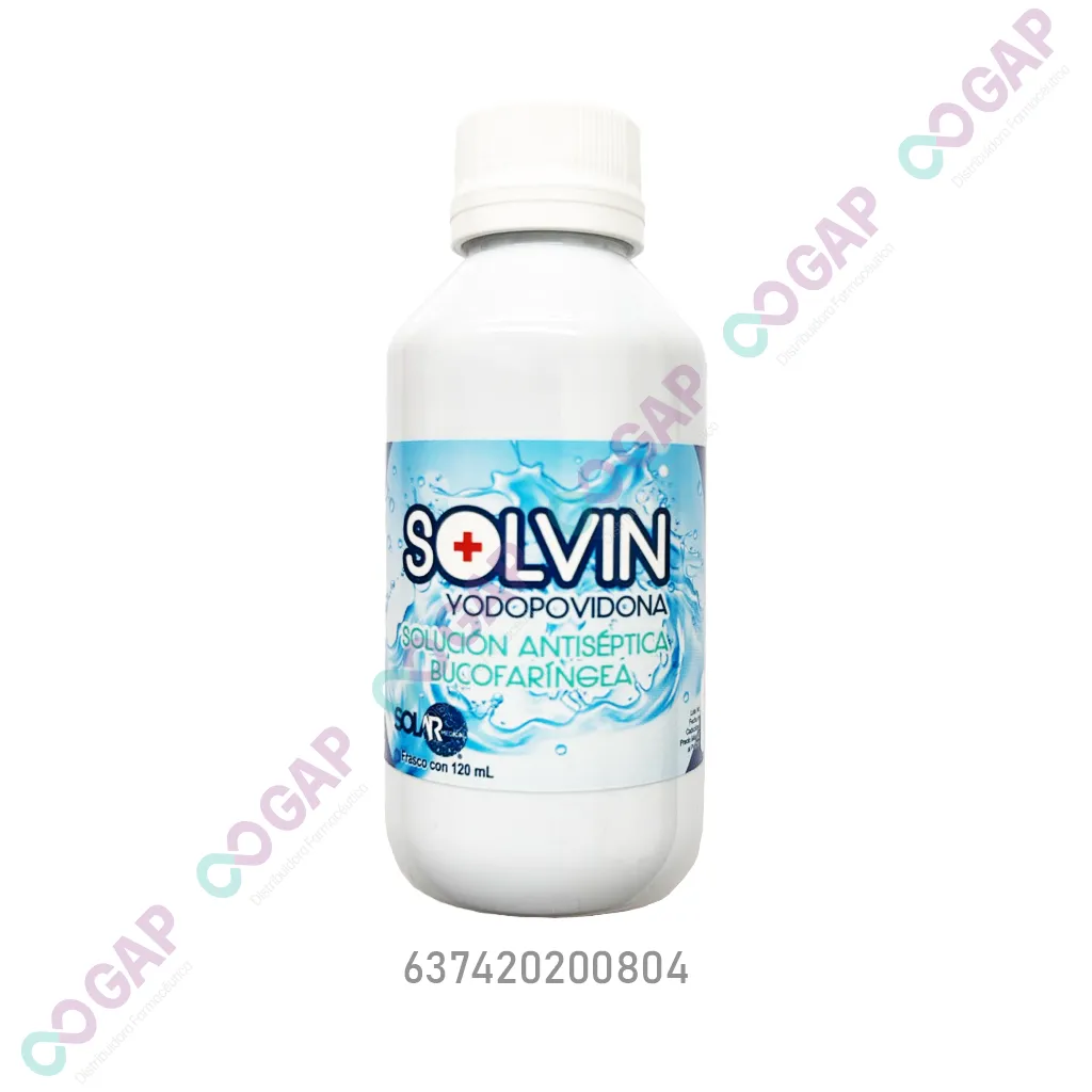 SOLVIN YODOPOVIDONA SOL ANTISEPTICA BUCOFARINGEA FCO 120 ML