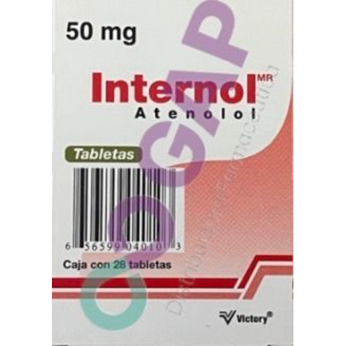 GE ATENOLOL INTERNOL 50 MG 28 TABLETAS