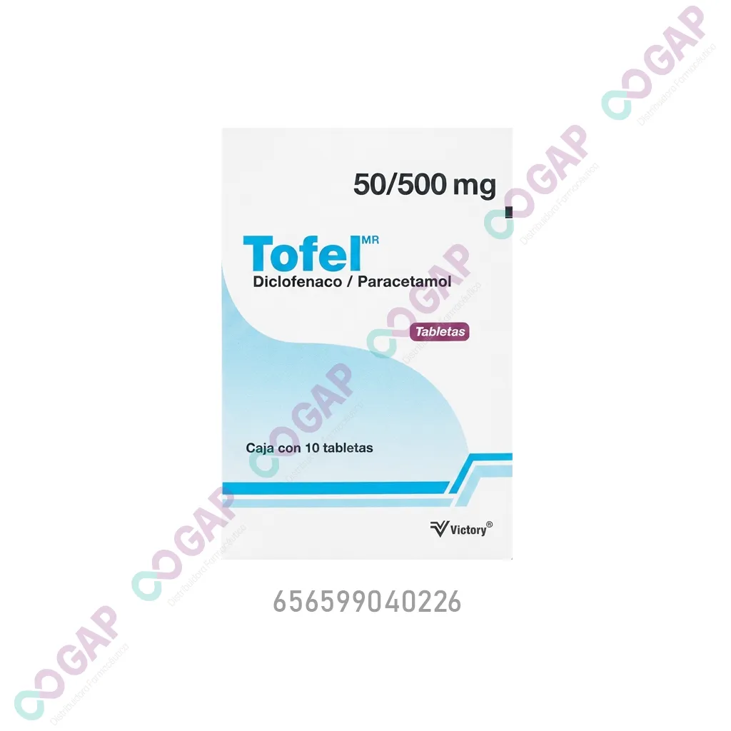 GE DICLOFENACO/PARACETAMOL TOFEL 50/500MG 10 TABLETAS