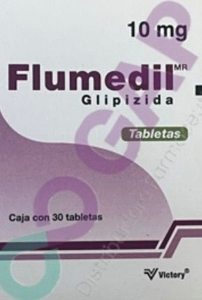 GE GLIPIZIDA FLUMEDIL 10 MG 30 TABLETAS