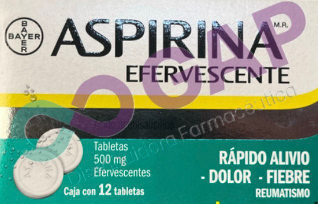 ASPIRINA 500 MG EFERVESCENTE 500 MG 12 TABLETAS