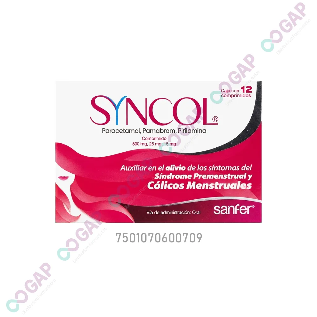 SYNCOL 500/25/15MG 12 COMPRIMIDOS