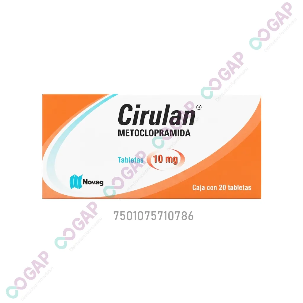 GE METOCLOPRAMIDA CIRULAN 10 MG 20 TABLETAS