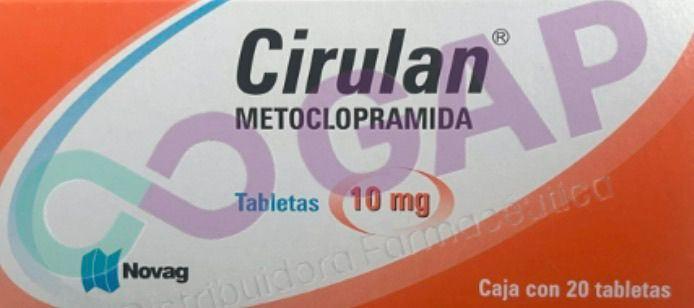 GE METOCLOPRAMIDA CIRULAN 10 MG 20 TABLETAS