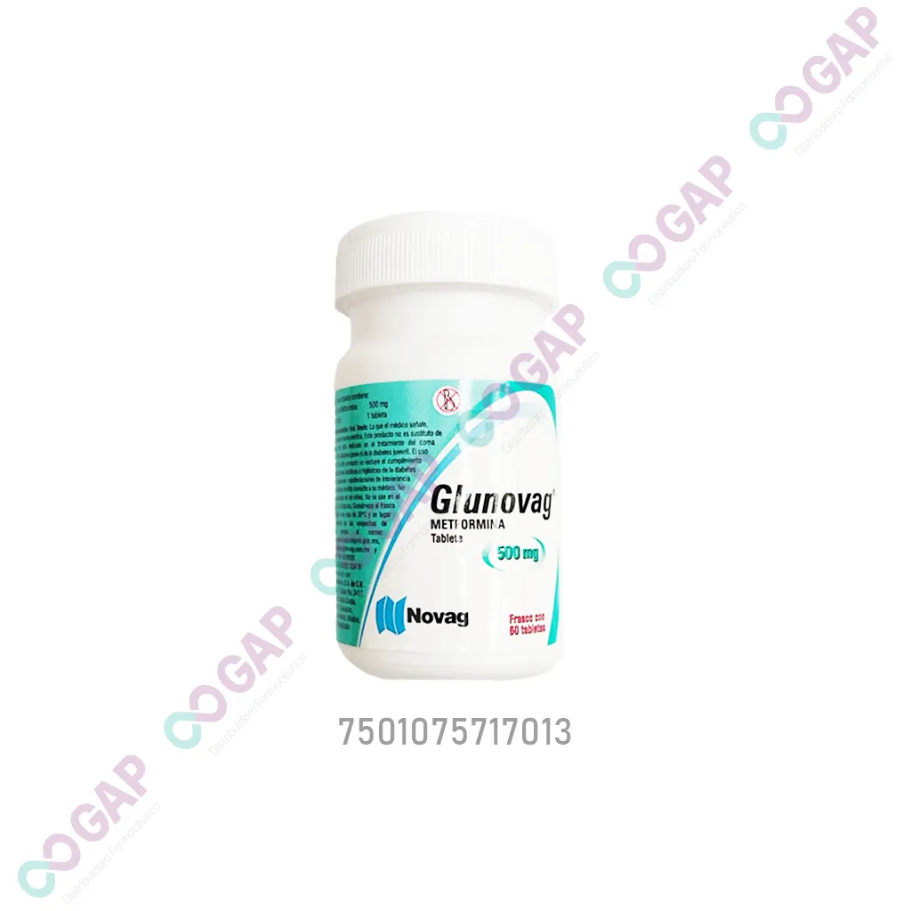 GE METFORMINA GLUNOVAG 500 MG FCO 60 TABLETAS