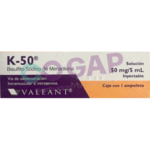 K-50 SOLUCION INYECTABLE 50MG/5ML 1 AMPOLLETA