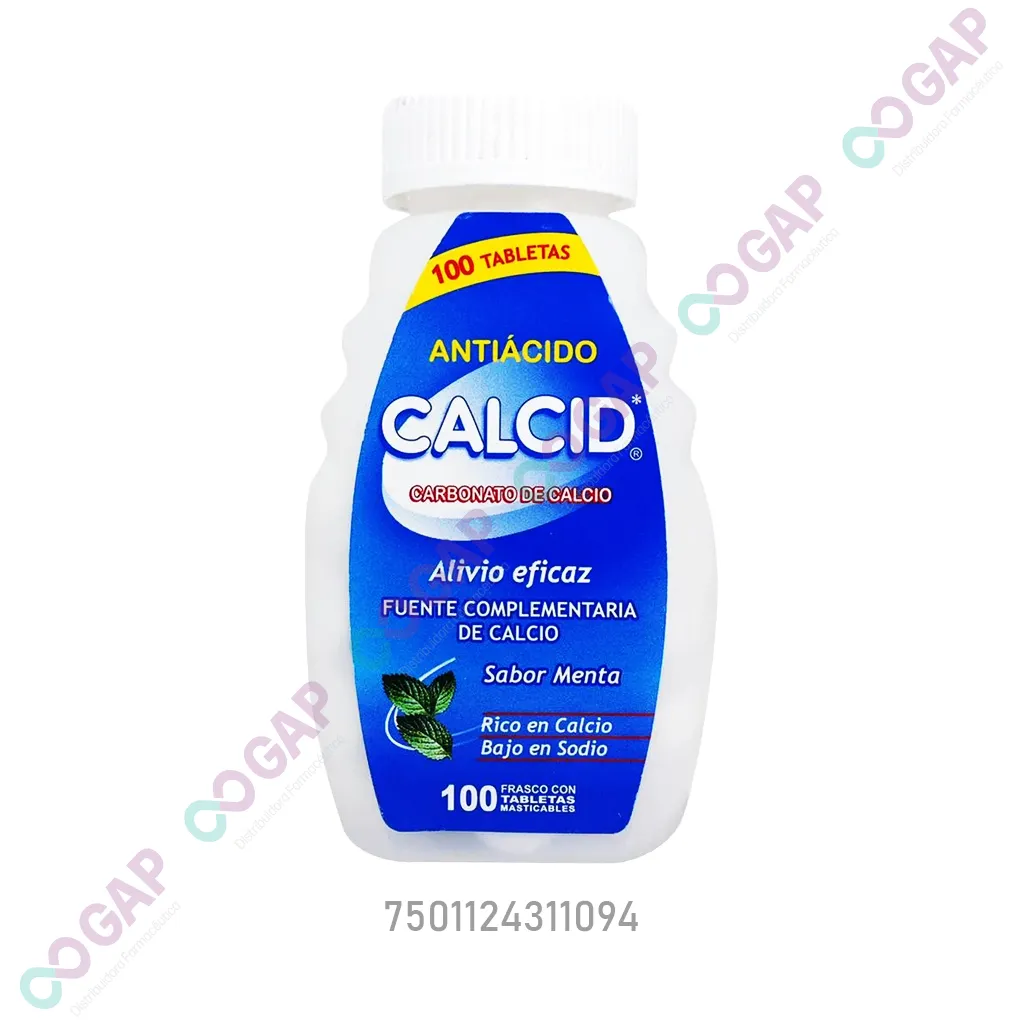 CALCID SABOR MENTA FCO 100 TABS MAST 500 MG