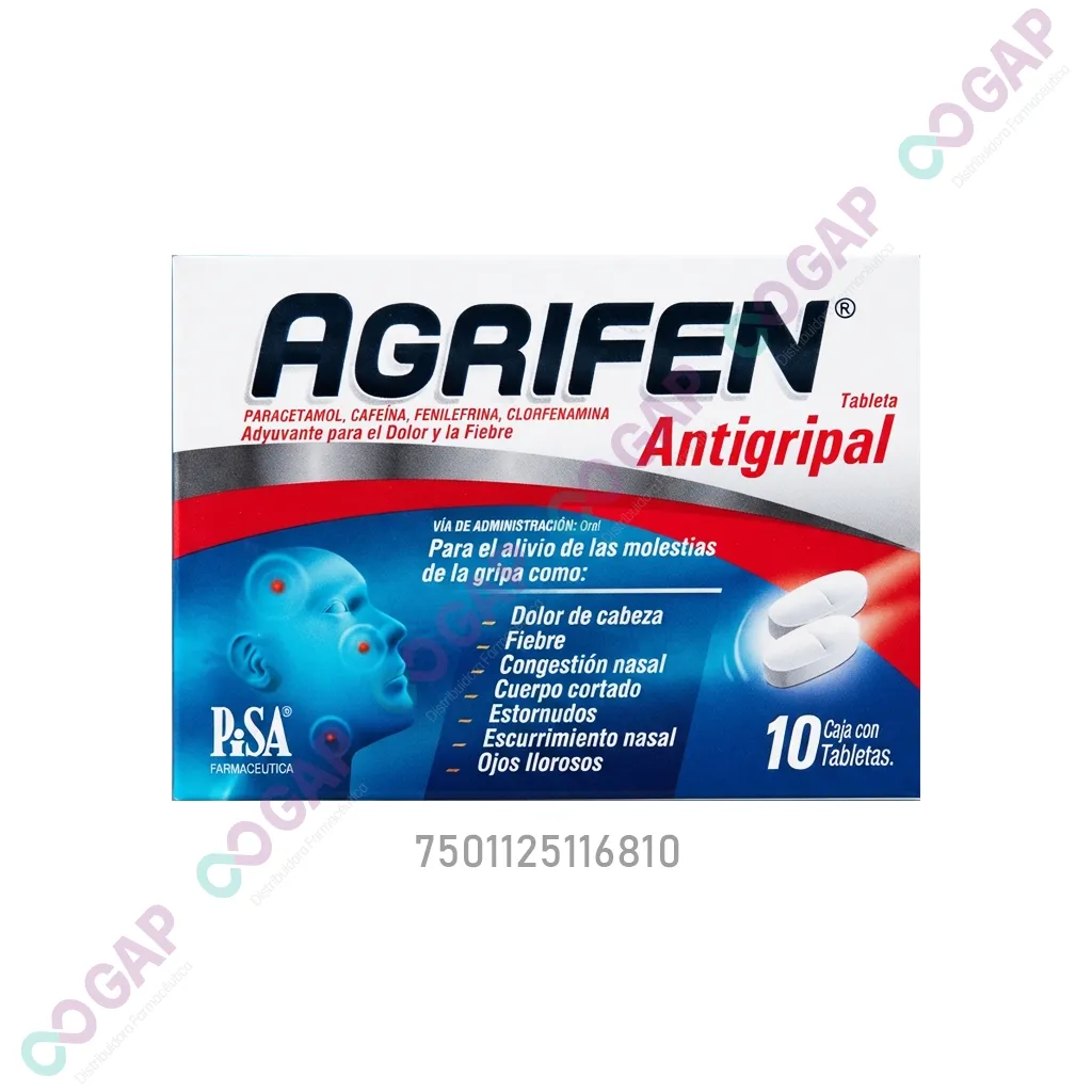 AGRIFEN ANTIGRIPAL CAJA C/10 TABLETAS