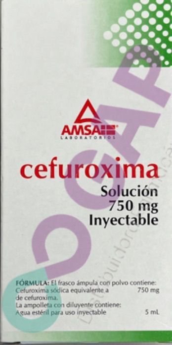 GE CEFUROXIMA AMSA SOL INY 750 MG 1 AMP 5 ML