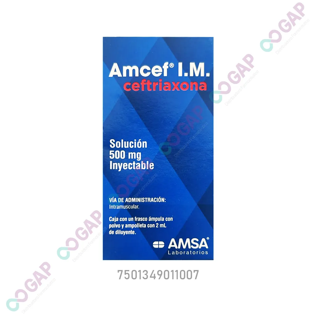 GE CEFTRIAXONA AMCEF I.M. 500 MG AMP 2 ML