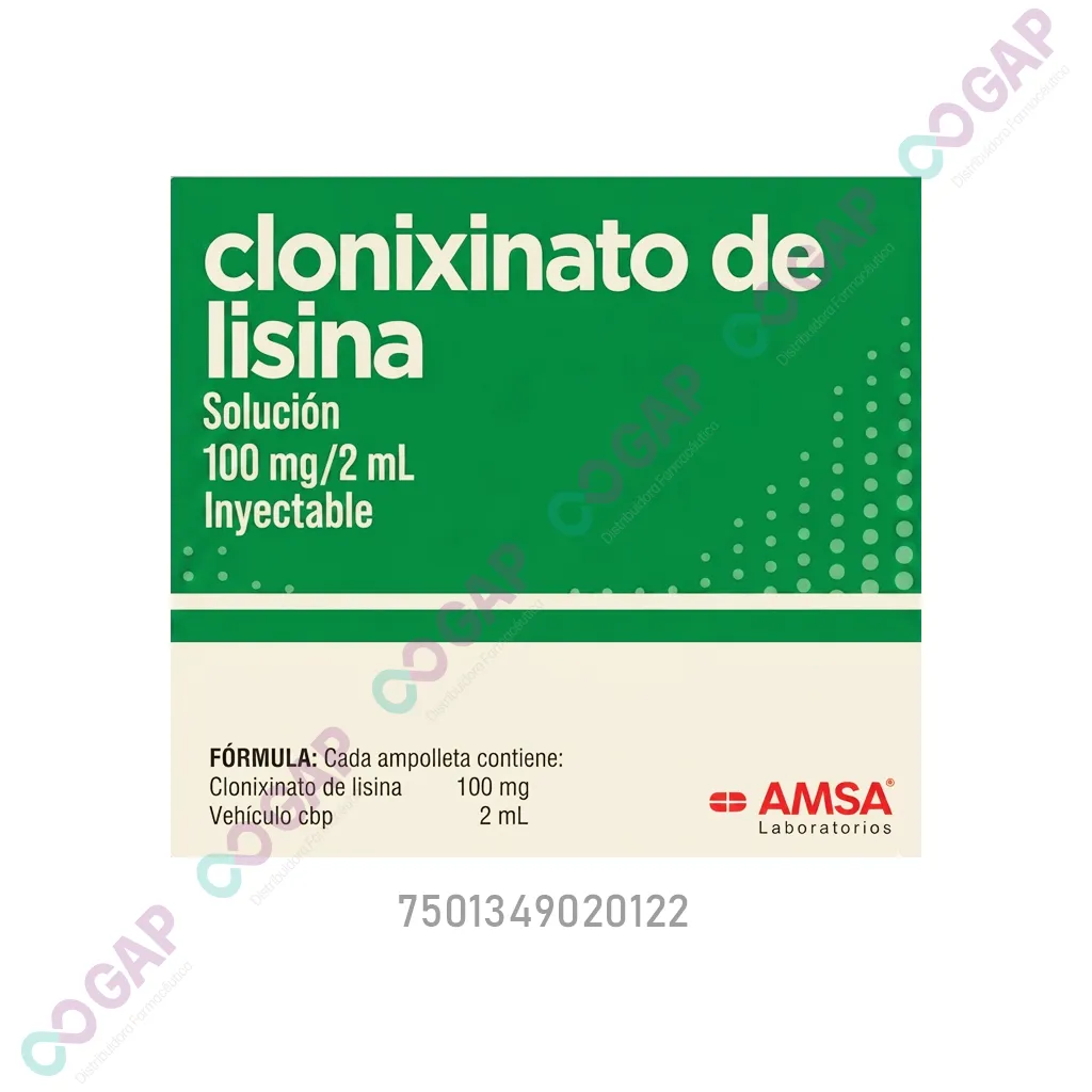 GE CLONIXINATO DE LISINA AMSA SOL INY 100 MG C/5 AMP 2 ML