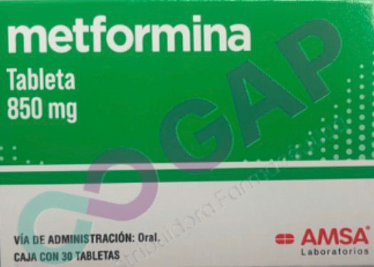 GE METFORMINA 850 MG 30 TABLETAS AMSA
