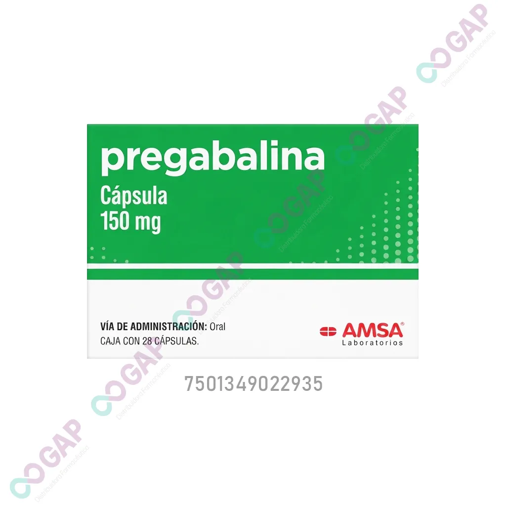 GE PREGABALINA AMSA 150 MG 28 CAPSULAS
