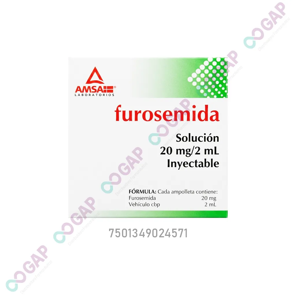 GE FUROSEMIDA SOL INY 20 MG 5 AMP 2 ML