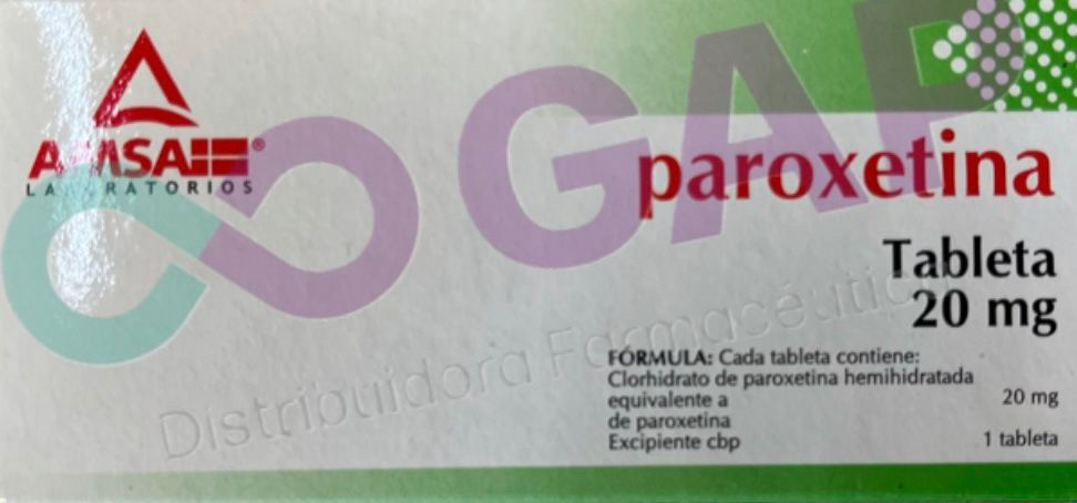 GE PAROXETINA AMSA 20MG 10 TABLETAS