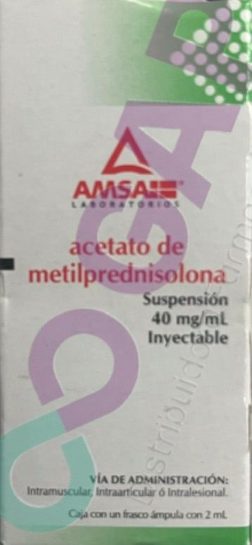GE ACETATO DE METILPREDNISOLONA SUSP INY 40MG FCO AMP 2ML