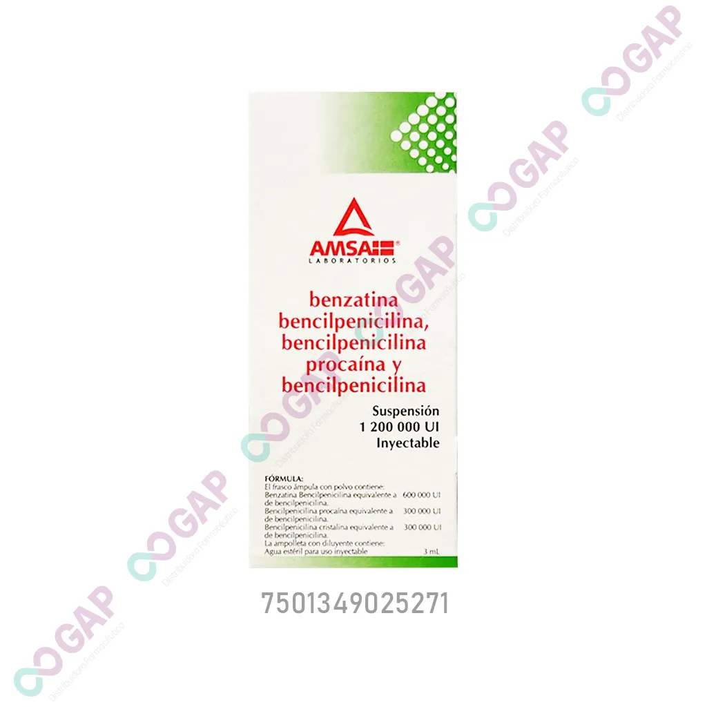 GE BENCILPEN BENZATINA/BENCILPE PROCAINA CRISTALINA 1,200,000 UI INY 3 ML