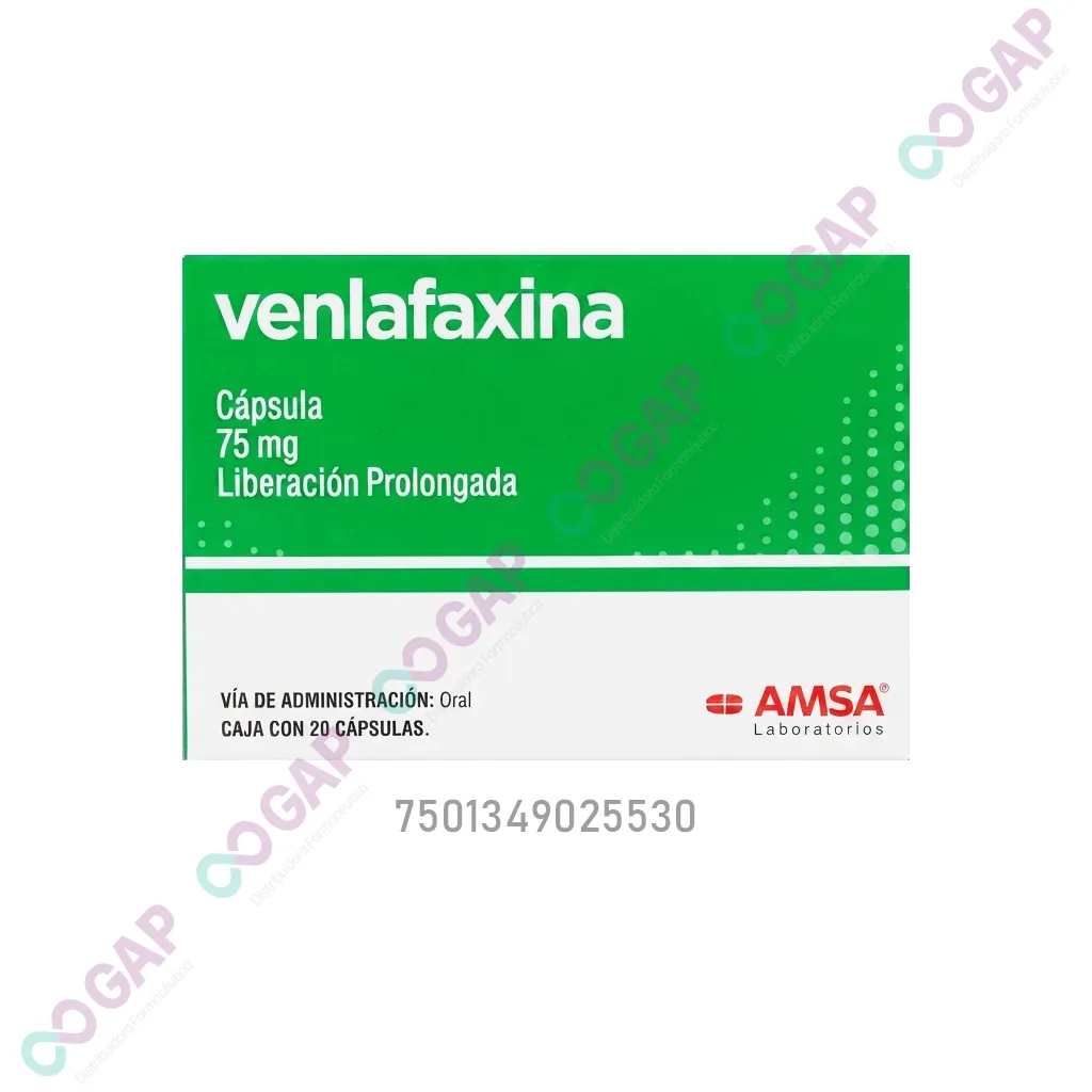 GE VENLAFAXINA AMSA 75 MG 20 CAPSULAS L.P.
