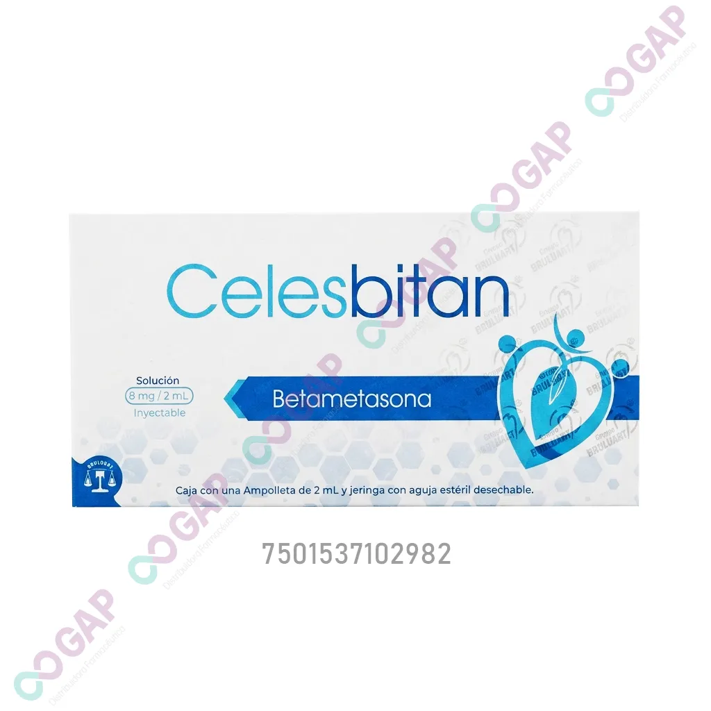 GE BETAMETASONA CELESBITAN SOL INY 8MG/2ML 1 AMP