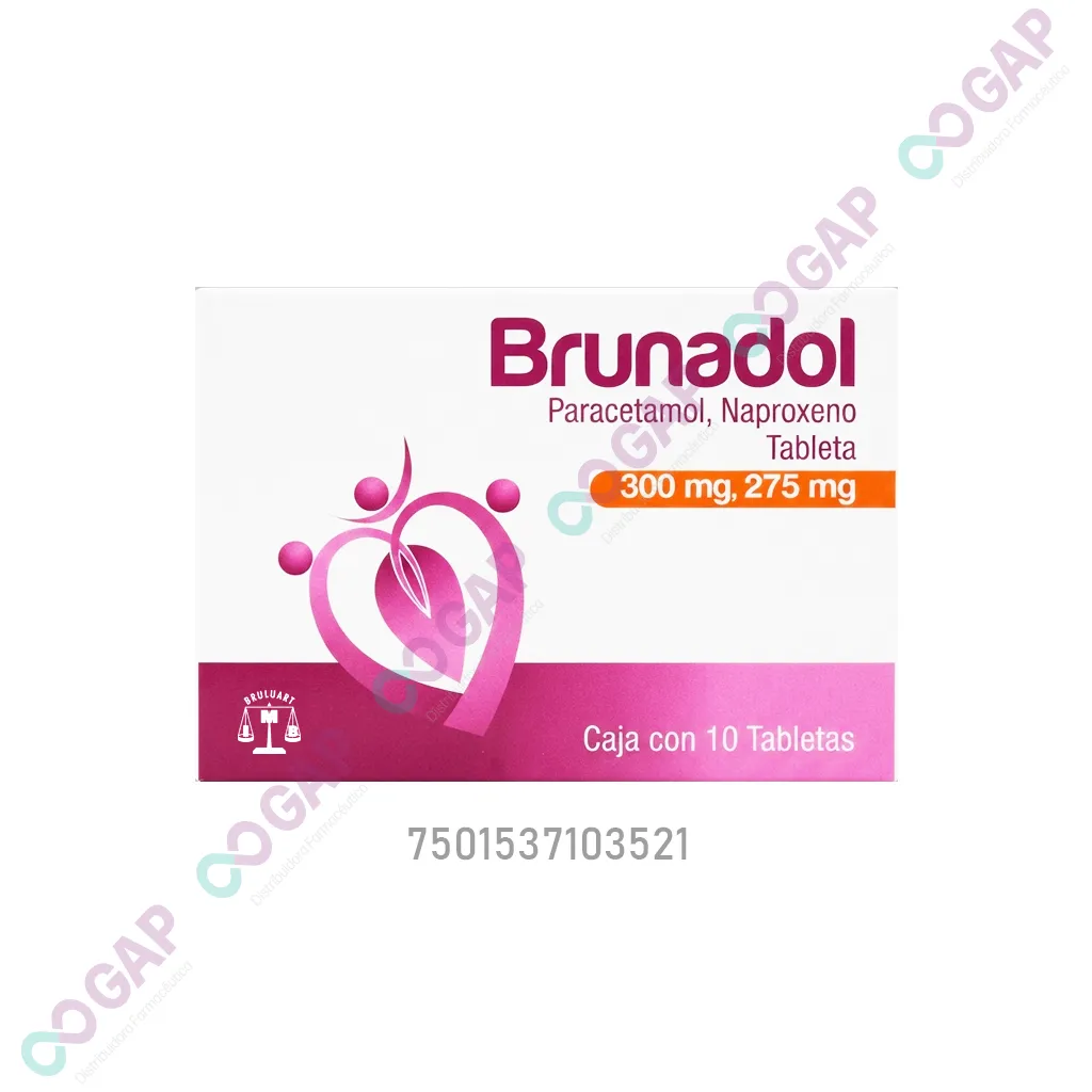 GE PARACETAMOL/NAPROXENO 300/275 MG C/10 TAB BRUNADOL