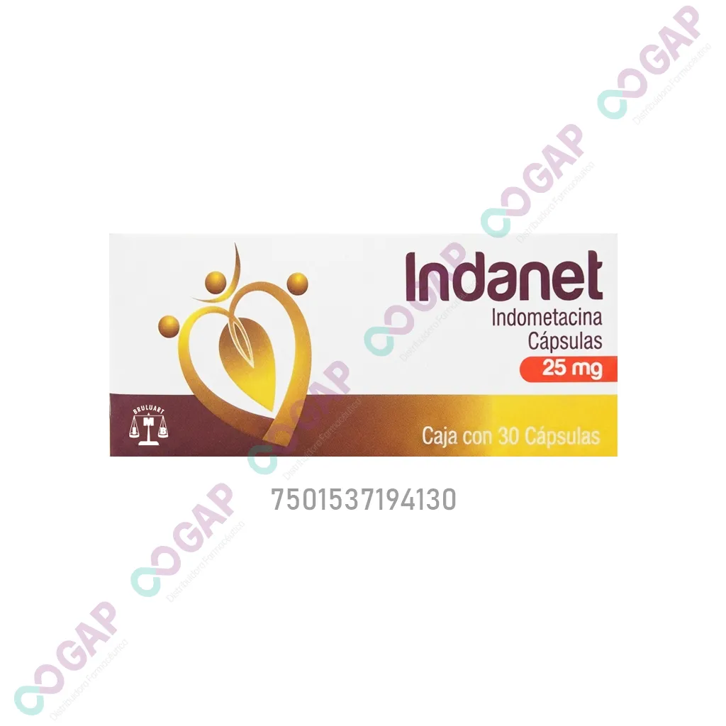 GE INDOMETACINA INDANET 25 MG 30 CAPSULAS