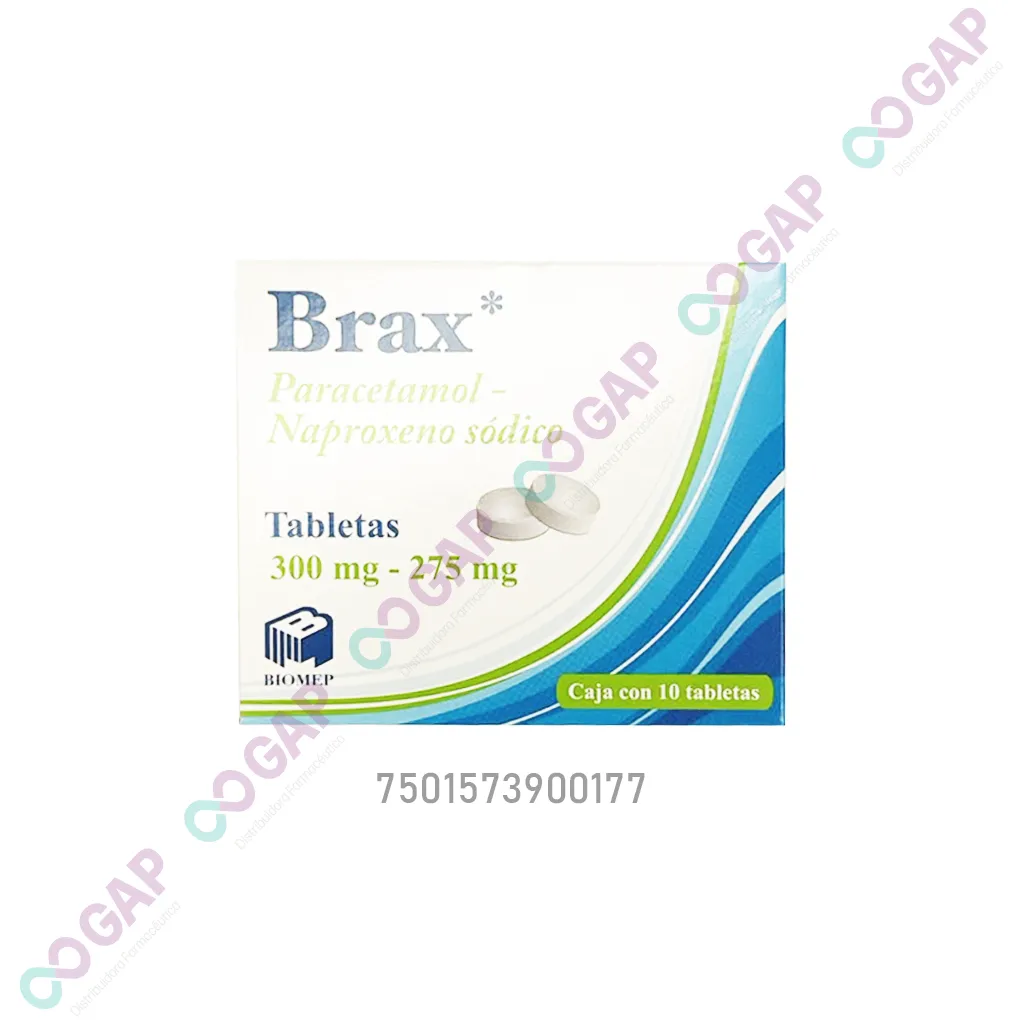 GE NAPROXE/PARACETA BRAX 300/275MG 10 TABLETAS