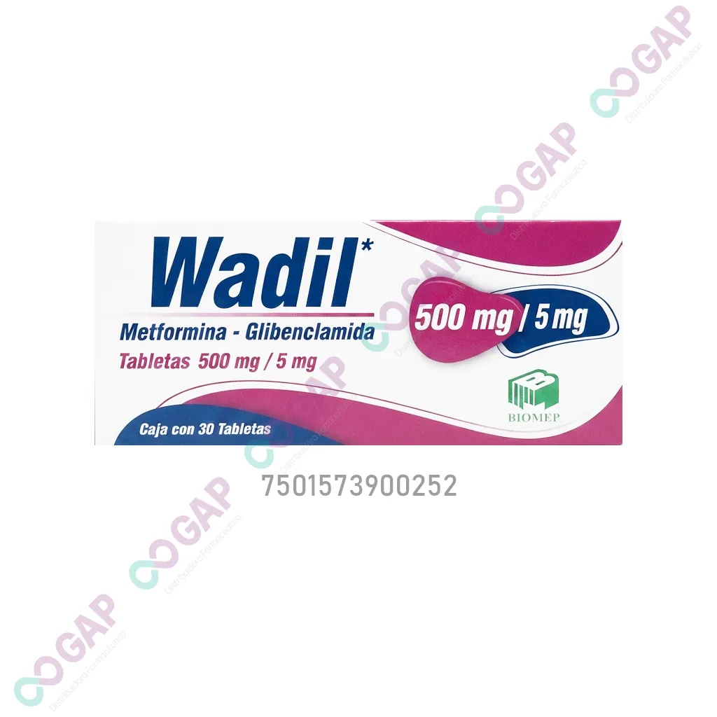 GE METFORMINA/GLIBENCLAMIDA WADIL 500/5MG 30 TABLETAS