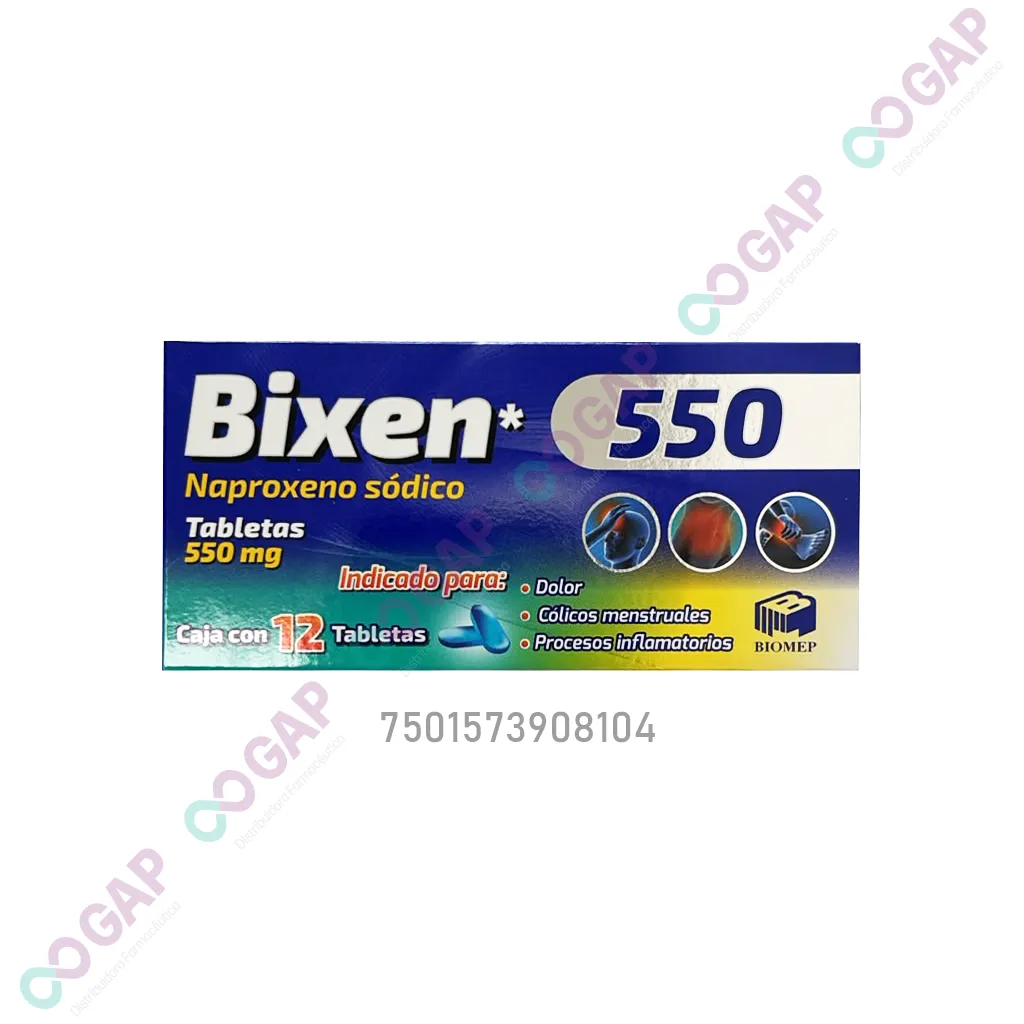 GE NAPROXENO SODICO BIXEN 550 MG 12 TABLETAS