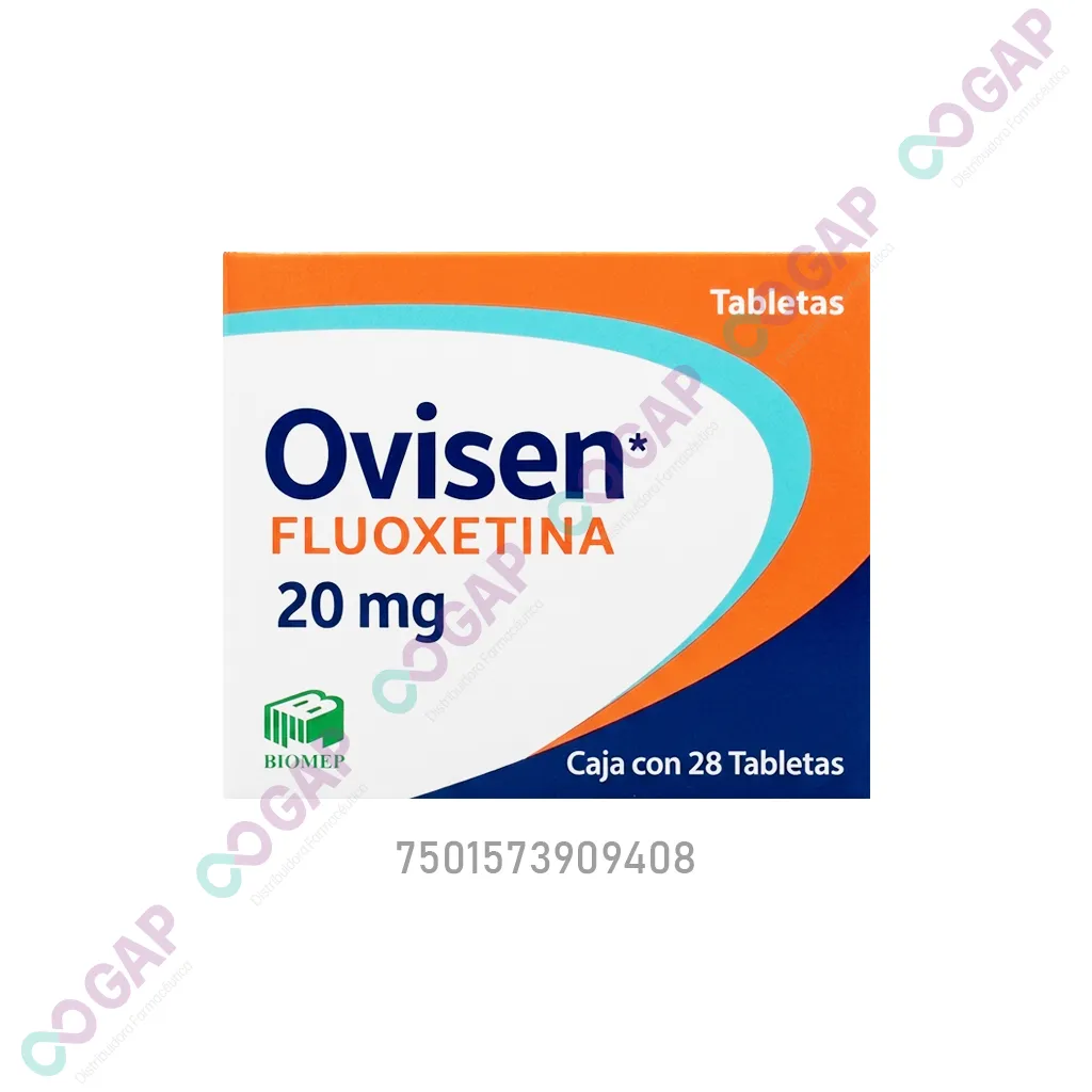 GE FLUOXETINA OVISEN 20 MG 28 TABLETAS