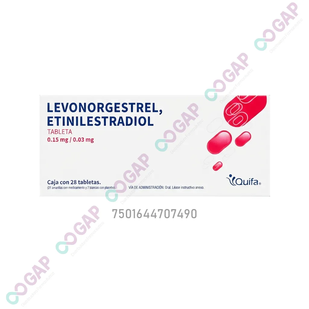 GE LEVONORGESTREL/ETINILESTRADIOL 0.15/0.03MG 28 TABLETAS