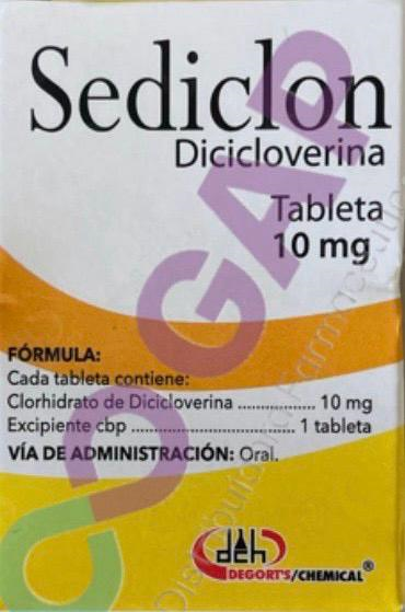 GE DICICLOVERINA SEDICLON 10 MG 30 TABLETAS