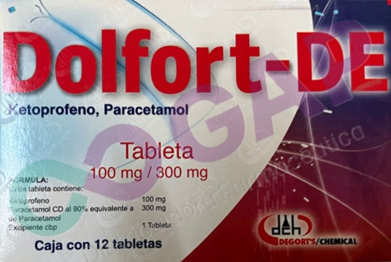 GE KETOPROFENO/PARACETAMOL DOLFORT-DE 12 TABLETAS