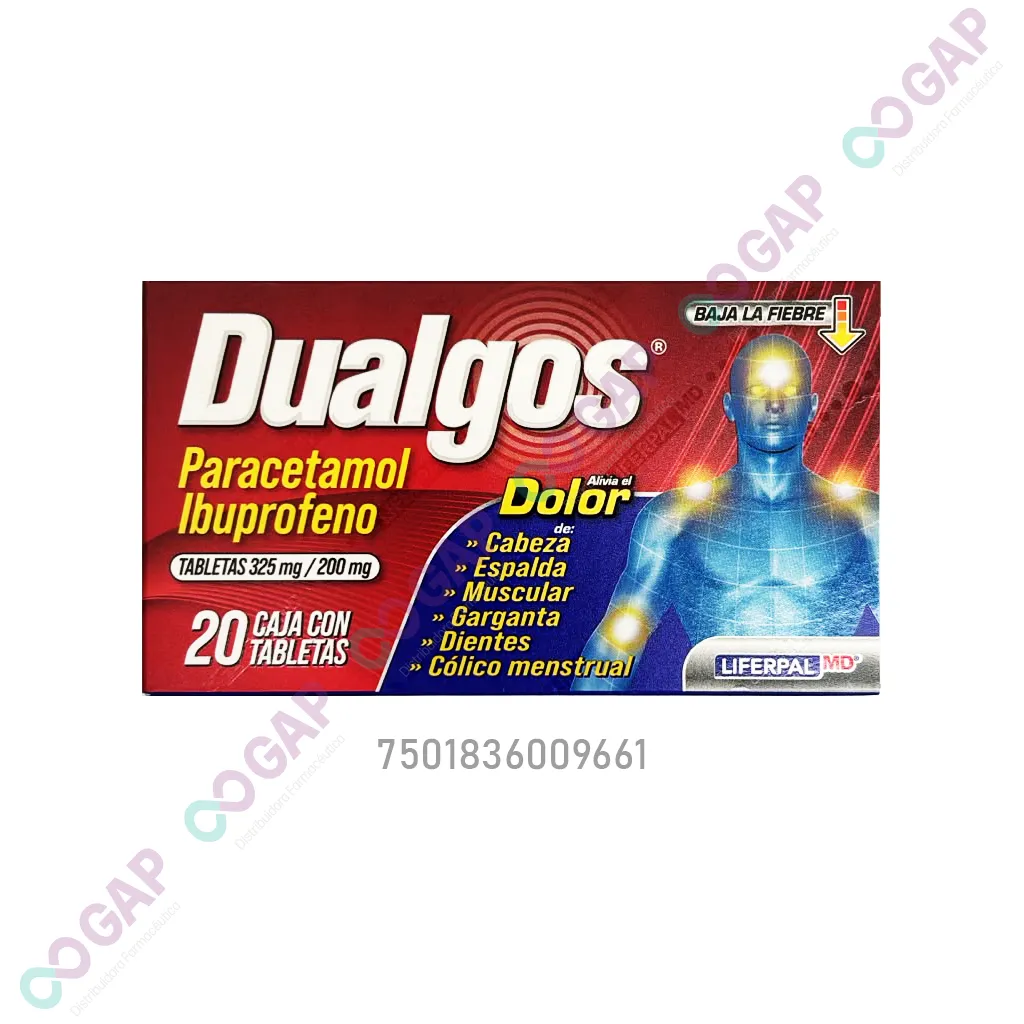 GE PARACE/IBUPRO DUALGOS 325/200MG 20 TABLETAS