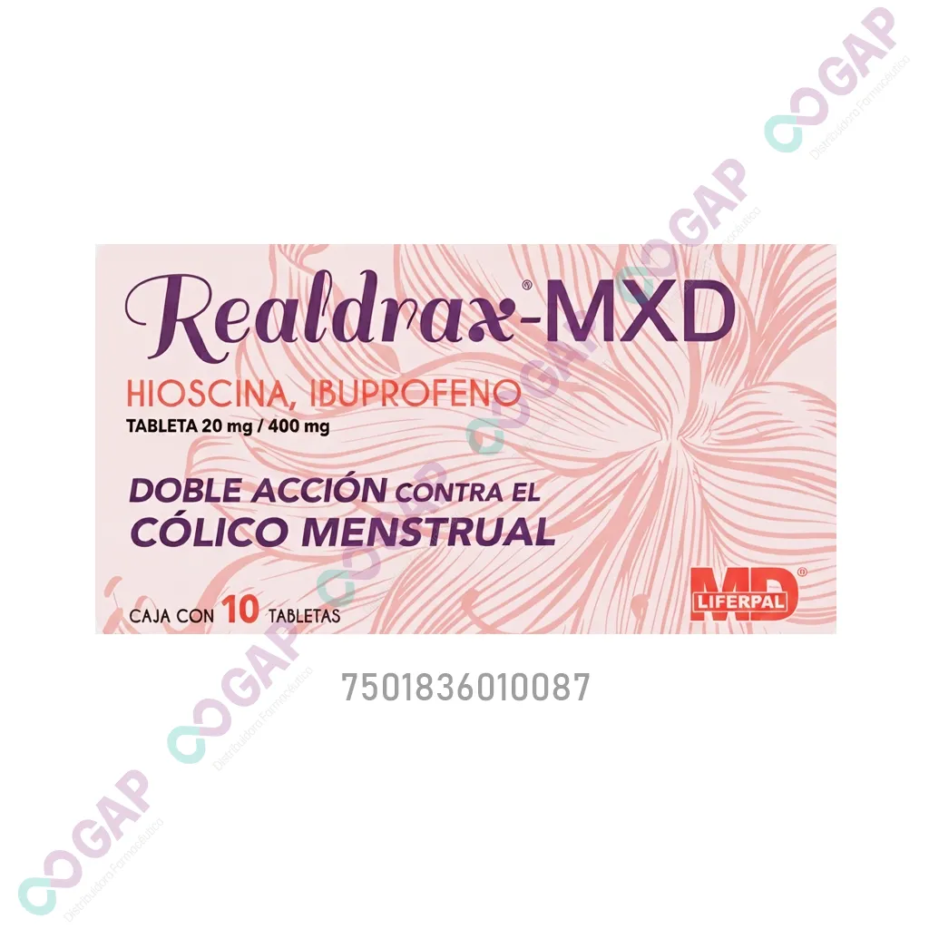 GE HIOSCINA/IBUPROFENO REALDRAX-MXD 20/400MG 10 TABLETAS