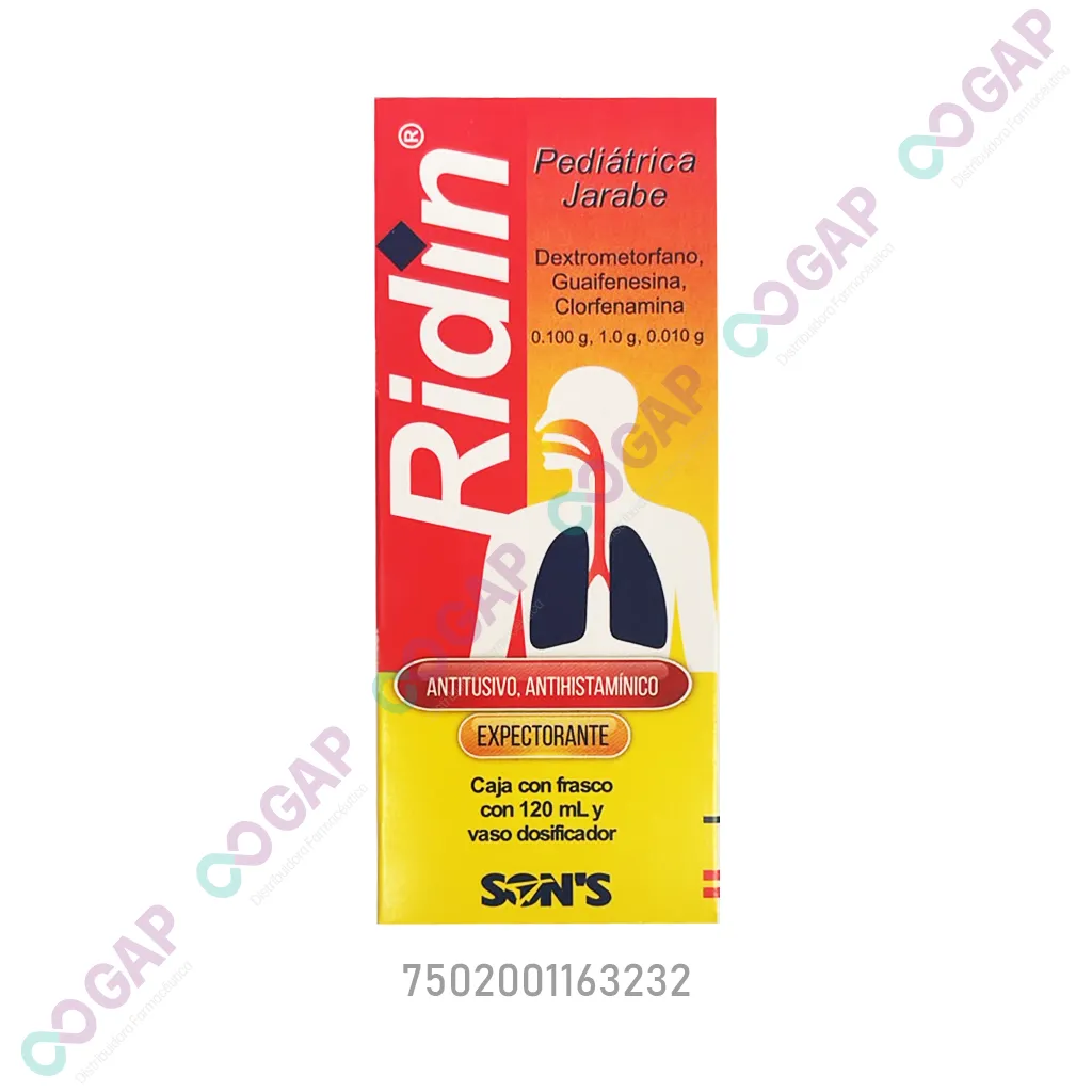 GE DEXTRO/GUAIFE/CLORFE RIDIN PED JARABE 120 ML