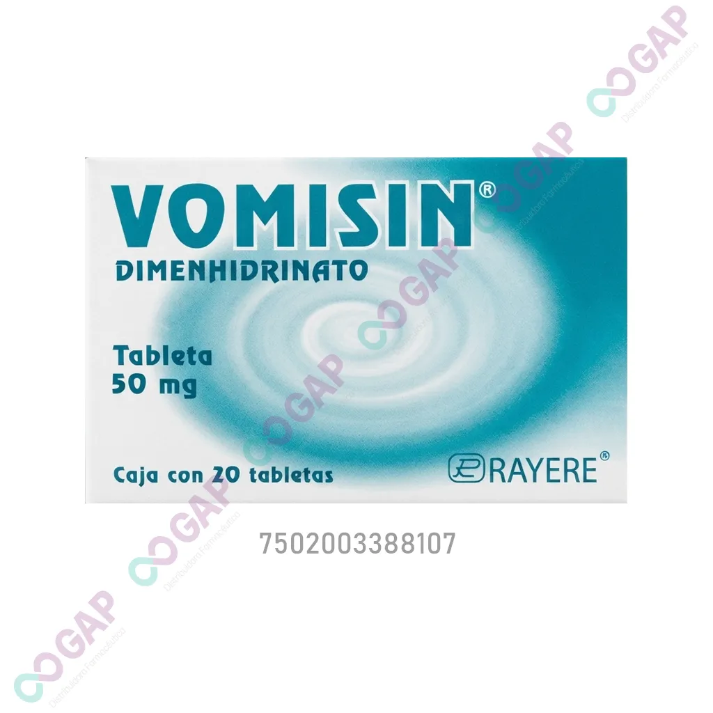 GE DIMENHIDRINATO VOMISIN 50 MG 20 TABLETAS