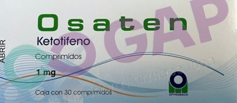 GE KETOTIFENO OSATEN 1 MG 30 COMPRIMIDOS
