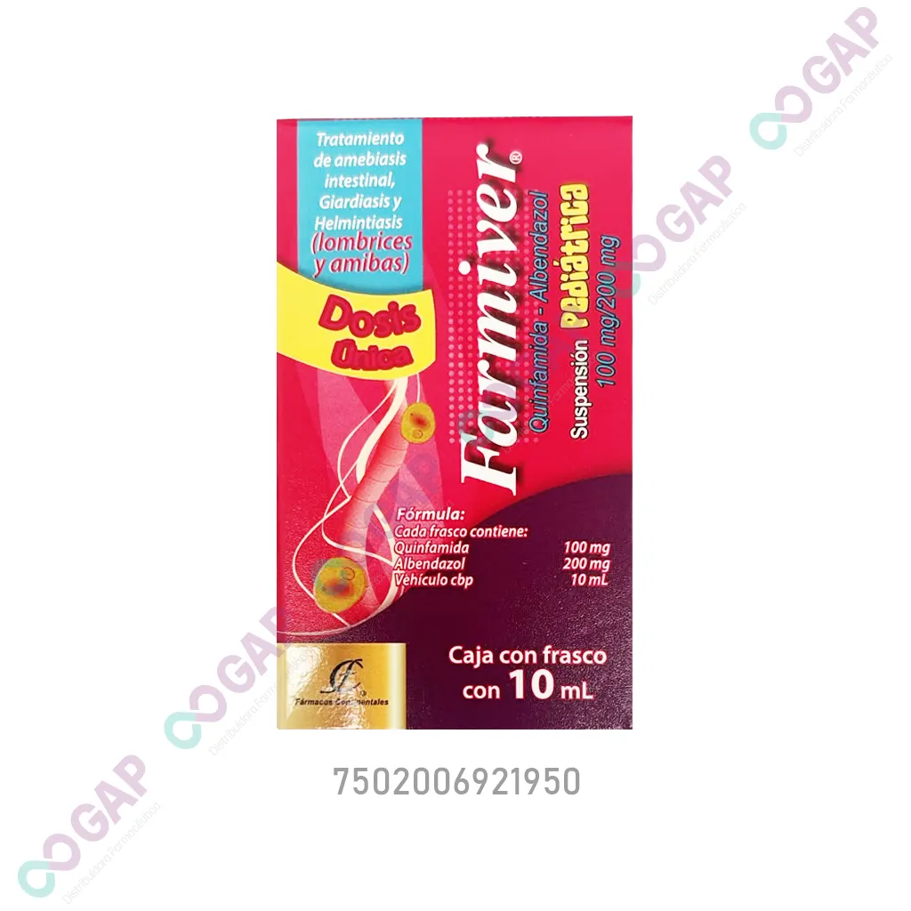 GE QUINFAMIDA/ALBENDAZOL FARMIVER PED 10 ML