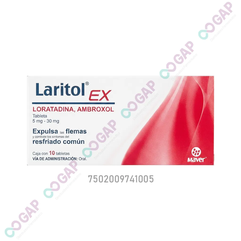 GE LORATADINA/AMBROXOL LARITOL EX 5MG/30MG 10 TABLETAS