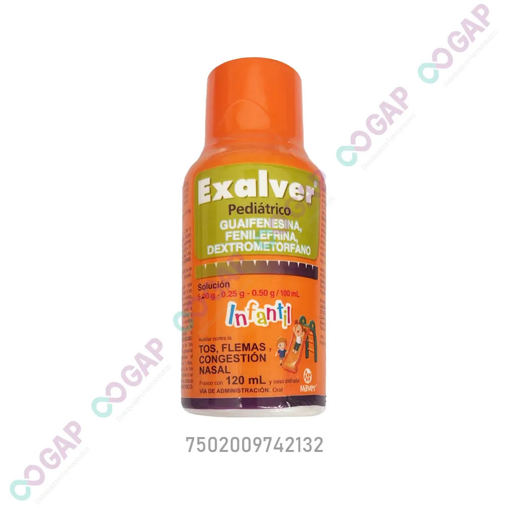 GE GUAIFE/FENILE/DEXTROME EXALVER SOL INF 120 ML