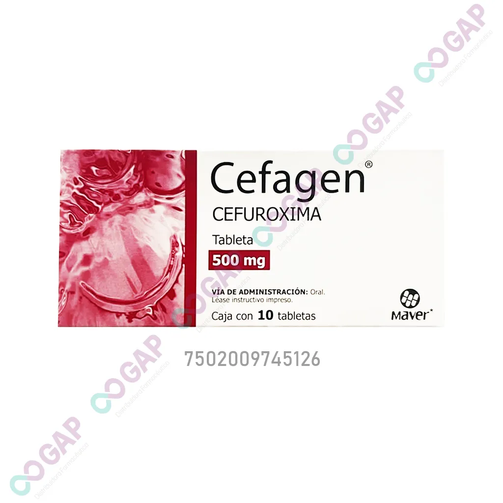 GE CEFUROXIMA CEFAGEN 500 MG 10 TABLETAS