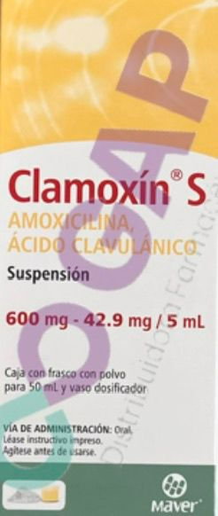 GE AMOXI/AC. CLAVU CLAMOXIN S 600/42.9MG 50 ML
