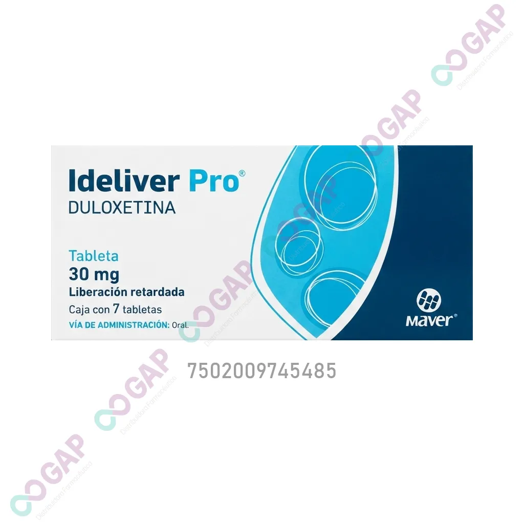 GE DULOXETINA IDELIVER PRO 30 MG 7 TABLETAS