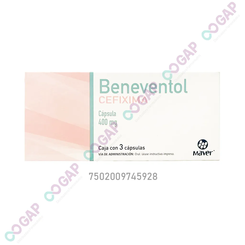 GE CEFIXIMA BENEVENTOL 400 MG 3 CAPSULAS