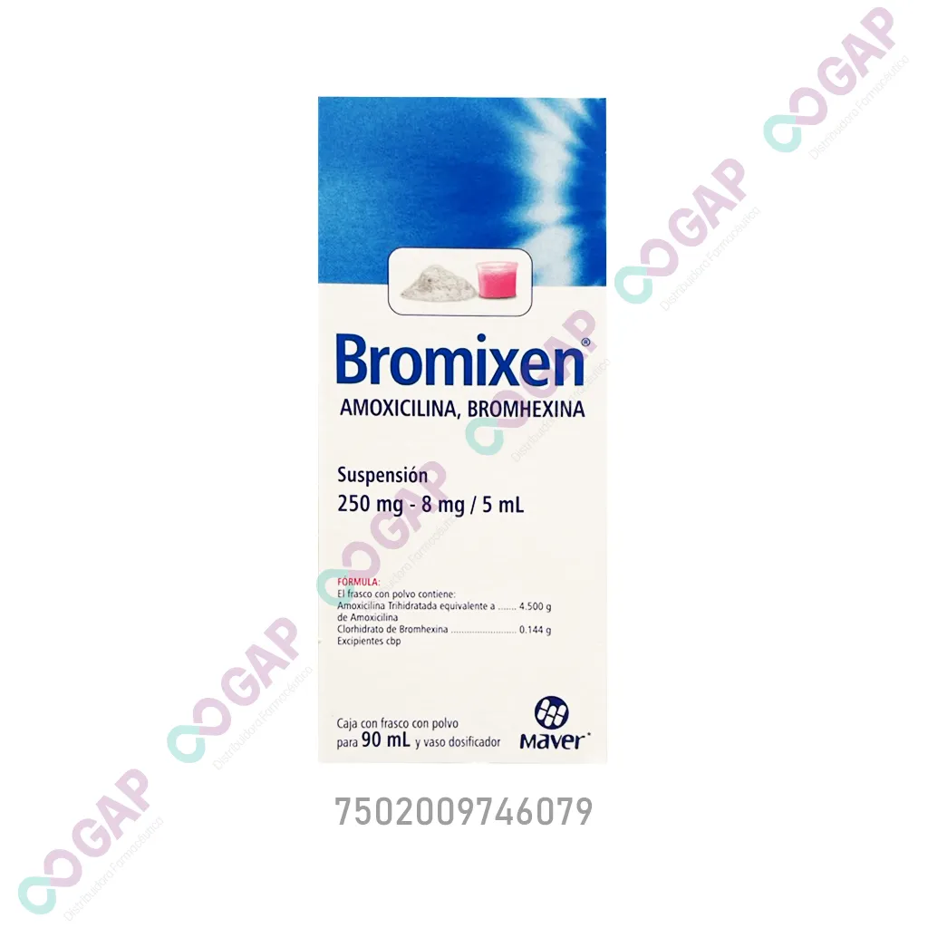 GE AMOXICILINA/BROMHEXINA SUSP 250/8MG/5ML FCO 90 ML