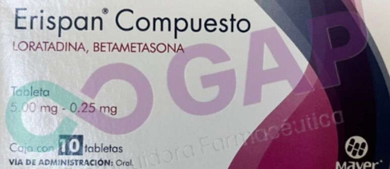 GE LORATADINA/BETAMETASONA ERISPAN COMP 10 TABLETAS