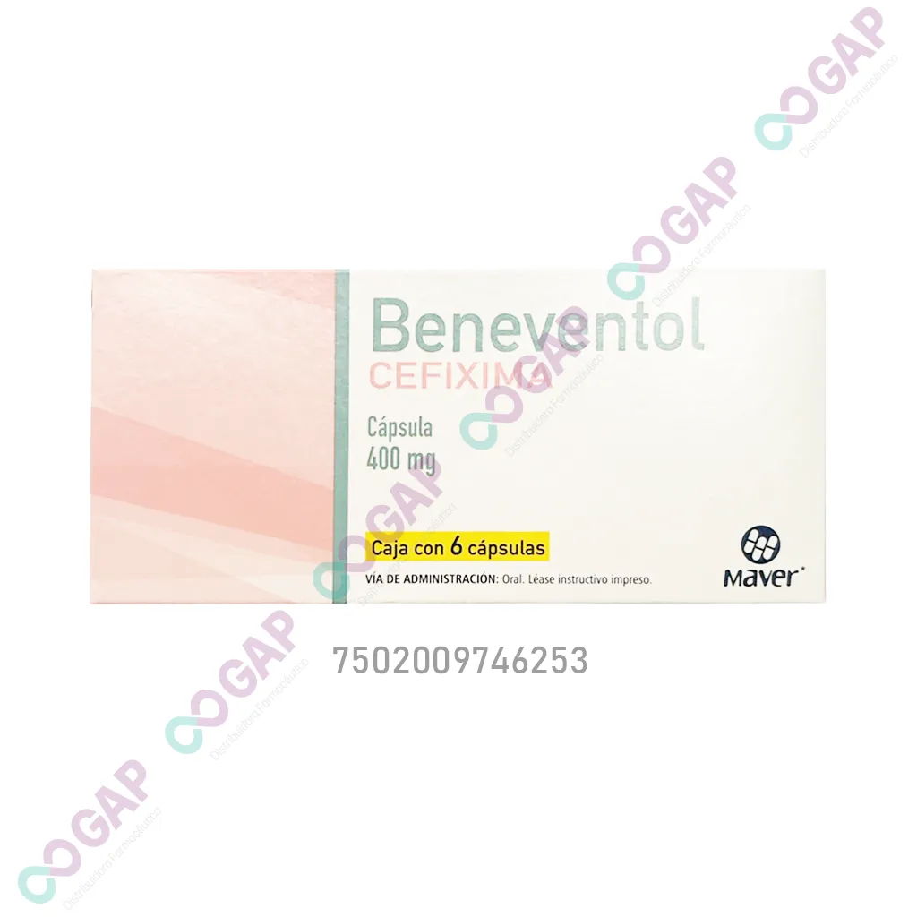 GE CEFIXIMA BENEVENTOL 400 MG 6 CAPSULAS
