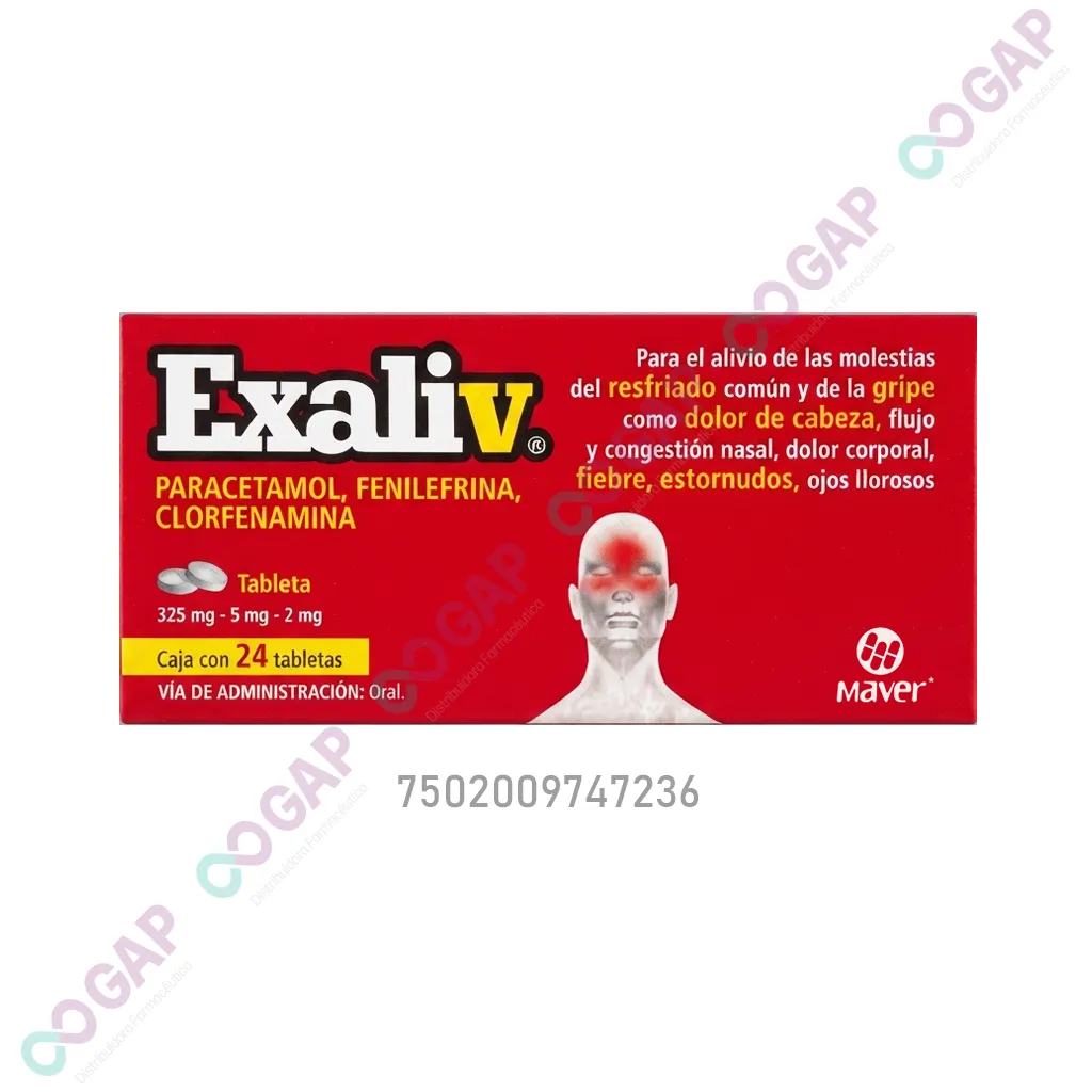 GE PARA/CLORF/FENILE EXALIV C/24 TABLETAS