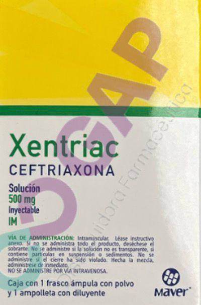 GE CEFTRIAXONA XENTRIAC 500 MG IM SOL INY 2 ML