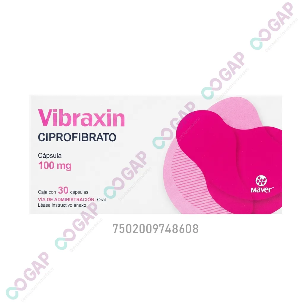 GE CIPROFIBRATO VIBRAXIN 100 MG 30 CAPSULAS